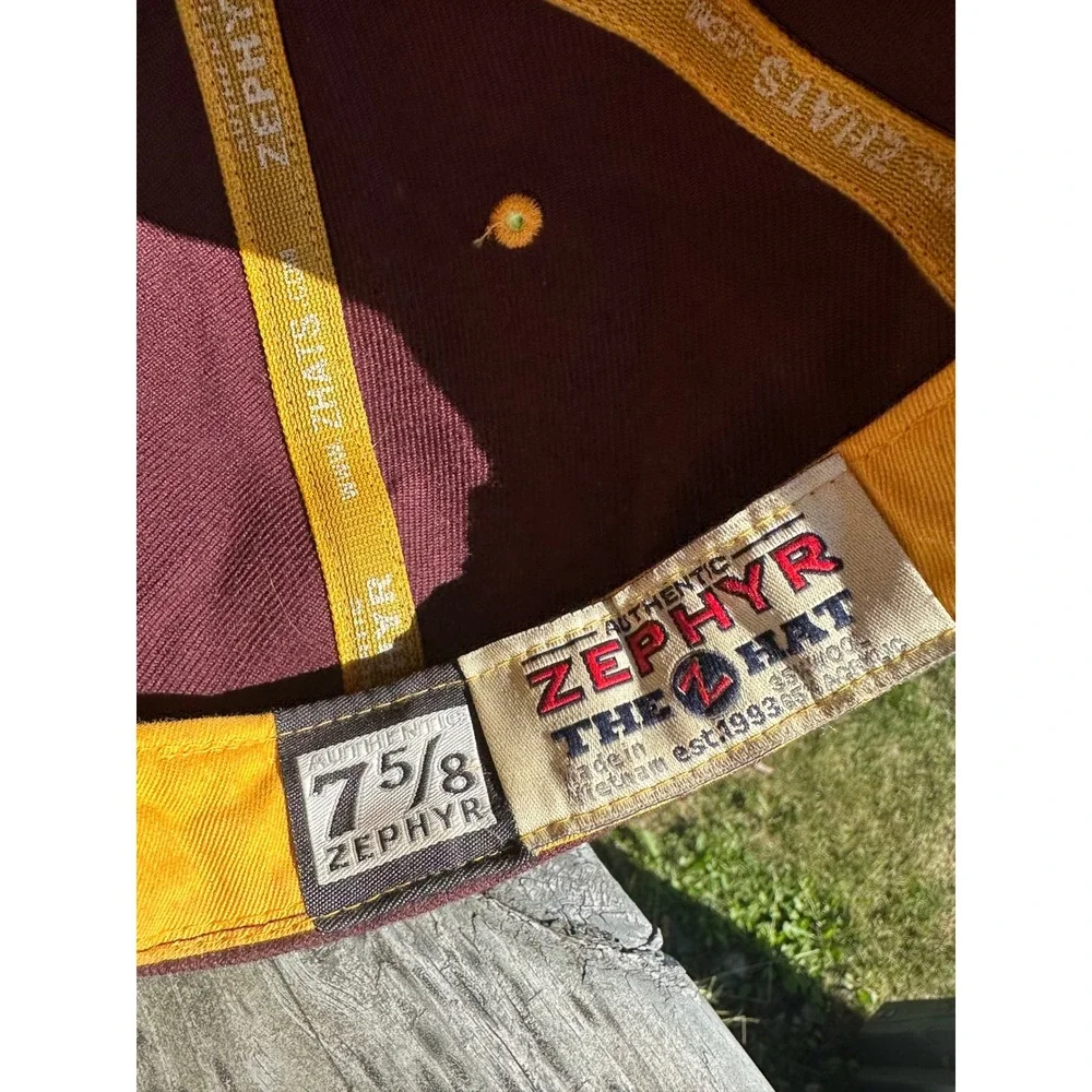 Zephyr UMD Bulldogs Fitted Hat Maroon Gold NCAA University Minnesota Duluth